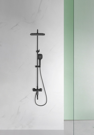 Душевая система с изливом Arrow AG3311BC черный